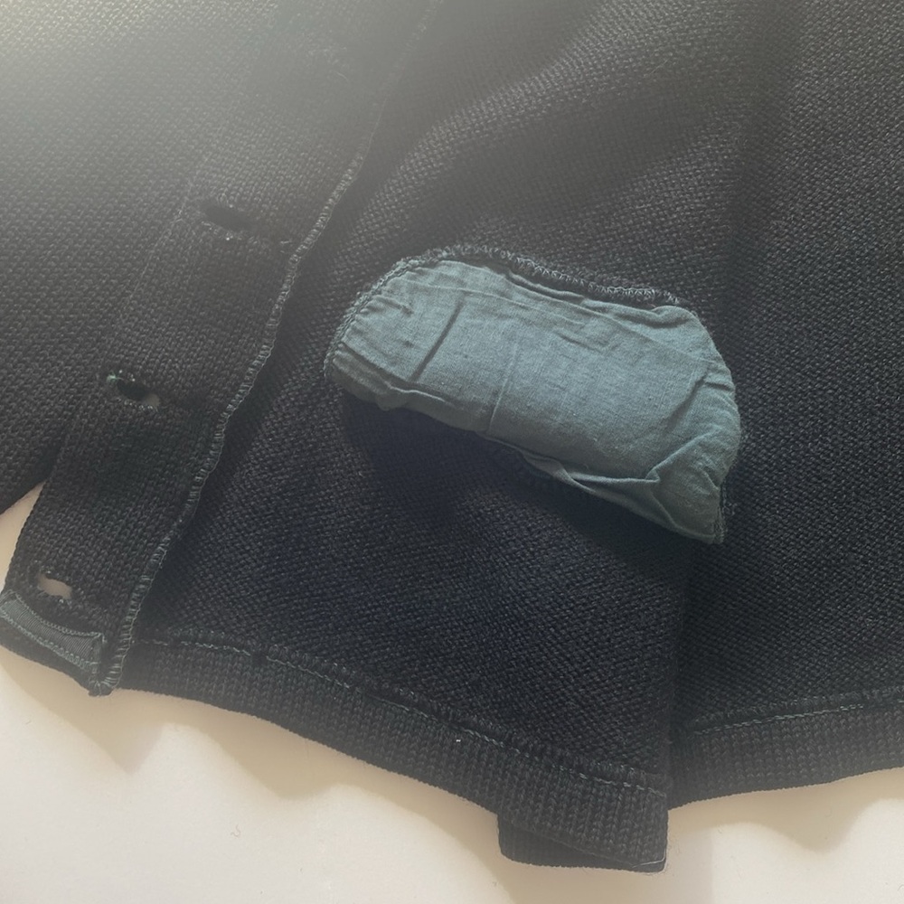 Vintage 1930s 1940s Black Wool Cardigan M - Picture 10 of 13